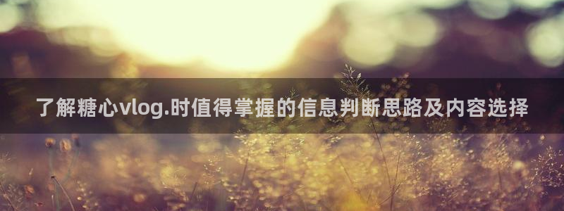 糖心的vlog：了解糖心vlog.时值得掌握的信息判断思路及内容选择